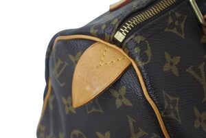 LOUIS VUITTON ルイヴィトン スピーディ25 ハンドバッグ M41528 モノグラム PVC レザー ゴールド金具 ブラウン 美品 中古 4c070920