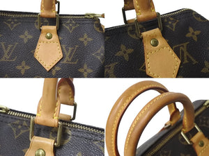 LOUIS VUITTON ルイヴィトン スピーディ25 ハンドバッグ M41528 モノグラム PVC レザー ゴールド金具 ブラウン 美品 中古 4c070920
