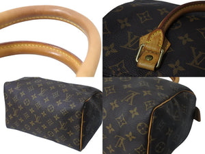 LOUIS VUITTON ルイヴィトン スピーディ25 ハンドバッグ M41528 モノグラム PVC レザー ゴールド金具 ブラウン 美品 中古 4c070920