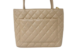 CHANEL シャネル 復刻トート 8番台 ハンドバッグ ココマーク キャビアスキン ベージュ ゴールド金具 美品 中古 4c070922
