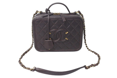 極美品 CHANEL シャネル マトラッセ 2WAY バニティ チェーンショルダー ハンドバッグ キャビアスキン ボルドー 26番台 中古 4c070927