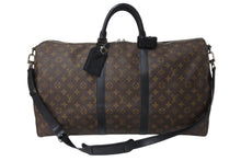 Load image into Gallery viewer, LOUIS VUITTON ルイヴィトン キーポルバンドリエール55 ボストンバッグ M56714 モノグラムマカサー ブラック 美品 中古 4c070930