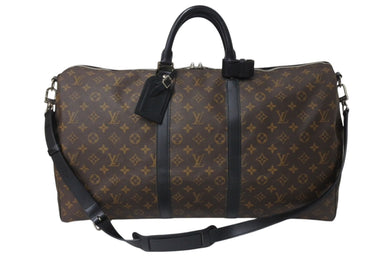 LOUIS VUITTON ルイヴィトン キーポルバンドリエール55 ボストンバッグ M56714 モノグラムマカサー ブラック 美品 中古 4c070930