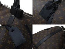 Load image into Gallery viewer, LOUIS VUITTON ルイヴィトン キーポルバンドリエール55 ボストンバッグ M56714 モノグラムマカサー ブラック 美品 中古 4c070930