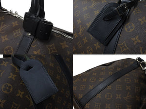 LOUIS VUITTON ルイヴィトン キーポルバンドリエール55 ボストンバッグ M56714 モノグラムマカサー ブラック 美品 中古 4c070930