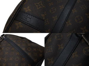 LOUIS VUITTON ルイヴィトン キーポルバンドリエール55 ボストンバッグ M56714 モノグラムマカサー ブラック 美品 中古 4c070930