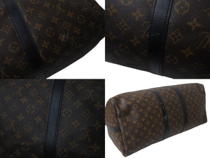 LOUIS VUITTON ルイヴィトン キーポルバンドリエール55 ボストンバッグ M56714 モノグラムマカサー ブラック 美品 中古 4c070930