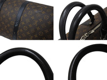Load image into Gallery viewer, LOUIS VUITTON ルイヴィトン キーポルバンドリエール55 ボストンバッグ M56714 モノグラムマカサー ブラック 美品 中古 4c070930