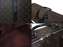 Load image into Gallery viewer, LOUIS VUITTON ルイヴィトン キーポルバンドリエール55 ボストンバッグ M56714 モノグラムマカサー ブラック 美品 中古 4c070930