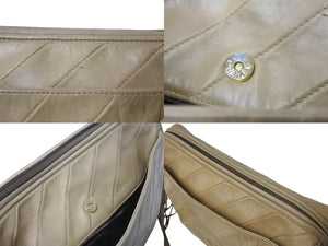 CHANEL シャネル ショルダーバッグ 3番台 ココマーク フリンジ ステッチ ベージュ レザー ゴールド金具 美品 中古 4c070936