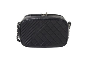 CHANEL シャネル ショルダーバッグ 20番台 ココボーイ ココマーク チェーンショルダー ブラック ラムスキン 美品 中古 4c070943