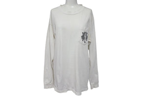 CHROME HEARTS クロムハーツ 長袖Ｔシャツ サイズM フローラル プリント ヴィンテージ ホワイト ブラック コットン 良品 中古 4c070944