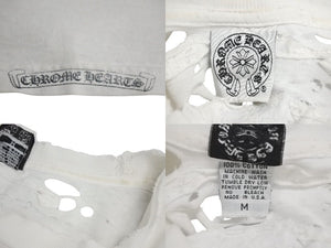 CHROME HEARTS クロムハーツ 長袖Ｔシャツ サイズM フローラル プリント ヴィンテージ ホワイト ブラック コットン 良品 中古 4c070944