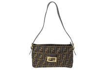 Load image into Gallery viewer, FENDI フェンディ マンマバケット ワンショルダーバッグ ズッカ柄 ブラウン キャンバス レザー ゴールド金具 美品 中古 4c070960