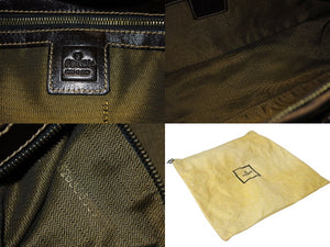 FENDI フェンディ マンマバケット ワンショルダーバッグ ズッカ柄 ブラウン キャンバス レザー ゴールド金具 美品 中古 4c070960