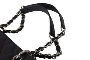極美品 CHANEL シャネル GST チェーントートバッグ ココマーク 13番台 A50995 キャビアスキン ブラック シルバー 中古 4c070961