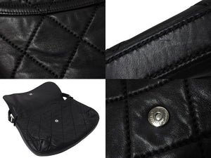 CHANEL シャネル ワイルドステッチ ワンショルダーバッグ ブラック ラムスキン 11番台 ココマーク シルバー金具 美品 中古 4c070963