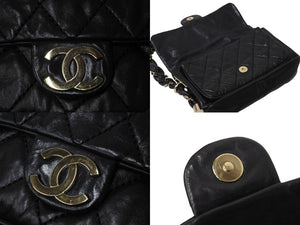 極美品 CHANEL シャネル ウルトラステッチ ハンドバッグ ワンショルダーバッグ ブラック ラムスキン 11番台 ココマーク ゴールド金具 美品 中古 4c070964