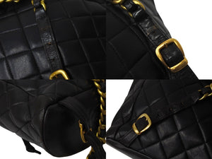 CHANEL シャネル リュック ココマーク マトラッセ ダブルフラップ 3番台 1995年 ラムスキン ブラック ゴールド金具 中古 4c070965