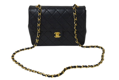 CHANEL シャネル 縦長 15cm ミニマトラッセ20 チェーンショルダーバッグ 1番台 ラムスキン ブラック ゴールド 良品 中古 4c070966