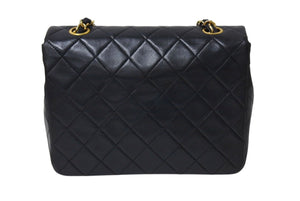 CHANEL シャネル 縦長 15cm ミニマトラッセ20 チェーンショルダーバッグ 1番台 ラムスキン ブラック ゴールド 良品 中古 4c070966