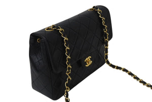 CHANEL シャネル 縦長 15cm ミニマトラッセ20 チェーンショルダーバッグ 1番台 ラムスキン ブラック ゴールド 良品 中古 4c070966