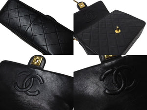 CHANEL シャネル 縦長 15cm ミニマトラッセ20 チェーンショルダーバッグ 1番台 ラムスキン ブラック ゴールド 良品 中古 4c070966