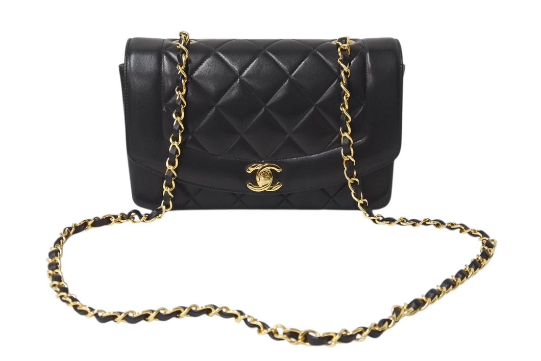 極美品 CHANEL シャネル シングルフラップ ダイアナマトラッセ22 ショルダーバッグ 2番台 A05289 ラムスキン 中古 4c070972