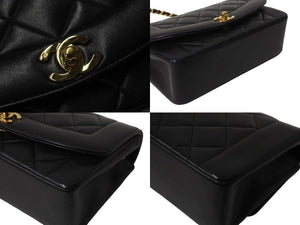 極美品 CHANEL シャネル シングルフラップ ダイアナマトラッセ22 ショルダーバッグ 2番台 A05289 ラムスキン 中古 4c070972