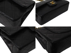CHANEL シャネル マトラッセ23 Wフラップ チェーン ショルダーバッグ ラムスキン 2番台 ブラック ゴールド金具 美品 中古 4c070973