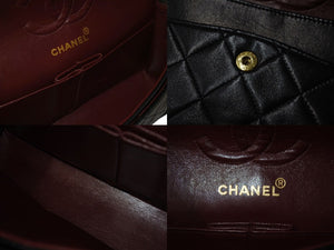 CHANEL シャネル マトラッセ23 Wフラップ チェーン ショルダーバッグ ラムスキン 2番台 ブラック ゴールド金具 美品 中古 4c070973