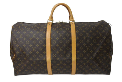 LOUIS VUITTON ルイヴィトン キーポル60 ボストンバッグ M41422 モノグラム ブラウン PVC ヌメ革 レザー 美品 中古 4c070983