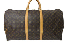Load image into Gallery viewer, LOUIS VUITTON ルイヴィトン キーポル60 ボストンバッグ M41422 モノグラム ブラウン PVC ヌメ革 レザー 美品 中古 4c070983