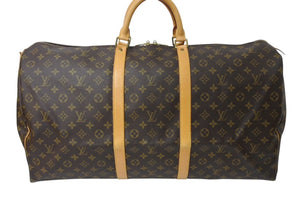 LOUIS VUITTON ルイヴィトン キーポル60 ボストンバッグ M41422 モノグラム ブラウン PVC ヌメ革 レザー 美品 中古 4c070983