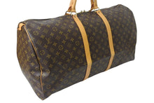 Load image into Gallery viewer, LOUIS VUITTON ルイヴィトン キーポル60 ボストンバッグ M41422 モノグラム ブラウン PVC ヌメ革 レザー 美品 中古 4c070983