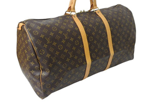 LOUIS VUITTON ルイヴィトン キーポル60 ボストンバッグ M41422 モノグラム ブラウン PVC ヌメ革 レザー 美品 中古 4c070983