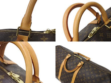 Load image into Gallery viewer, LOUIS VUITTON ルイヴィトン キーポル60 ボストンバッグ M41422 モノグラム ブラウン PVC ヌメ革 レザー 美品 中古 4c070983