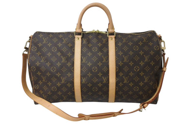 新品同様 LOUIS VUITTON ルイヴィトン キーポル バンドリエール50 ボストンバッグ M41416 モノグラム PVC レザー ブラウン 中古 4c070984