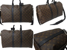 Load image into Gallery viewer, LOUIS VUITTON ルイヴィトン キーポル バンドリエール45 ボストンバッグ M56711 モノグラムマカサー ブラウン 美品 中古 4c070985