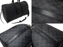 Load image into Gallery viewer, 極美品 LOUISVUITTON ルイヴィトン キーポルバンドリエール45 ボストンバッグ N41418 ダミエグラフィット 中古 4c070986