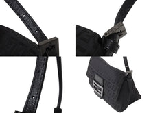 画像をギャラリービューアに読み込む, FENDI フェンディ ミニマンマバケット ハンドバッグ 8BR180 ズッキーノ柄 キャンバス レザー ブラック金具 美品 中古 4c070991 