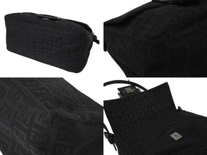 FENDI フェンディ ミニマンマバケット ハンドバッグ 8BR180 ズッキーノ柄 キャンバス レザー ブラック金具 美品 中古 4c070991 