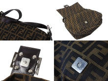 画像をギャラリービューアに読み込む, FENDI フェンディ ワンショルダーバッグ 26325 ズッカ柄 総柄 ブラウンキャンバス レザー シルバー金具 美品 中古 4c070992 