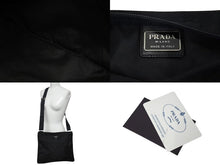 画像をギャラリービューアに読み込む, 極美品 PRADA プラダ テスート B7339 ショルダーバッグ ナイロンプレート ブラック 中古 4c070994 ロゴ