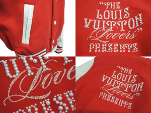 新品同様 LOUIS VUITTON ルイヴィトン ミックスレザーバーシティブルゾン 24SS RM241 BQV HQL87E ラインストーン パール 46 中古 4c070995