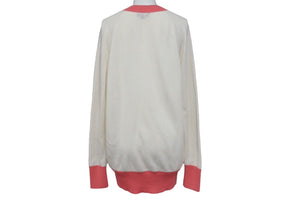 CHANEL シャネル セーター P61425K46799 サイズ34 カシミヤ ロゴ ココマーク ピンク アイボリー 美品 中古 4c070996