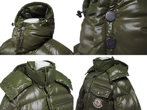 MONCLER モンクレール K2 DOWN JACKET ダウンジャケット Z7HJ365 ナイロン カーキ サイズ0 美品 中古 4c070998