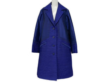 Load image into Gallery viewer, 極美品 ISSEY MIYAKE イッセイミヤケ チェスターコート IM33FA509 サイズ3 コットン ポリエステル モヘヤ 毛 ネイビー 中古 4c071010