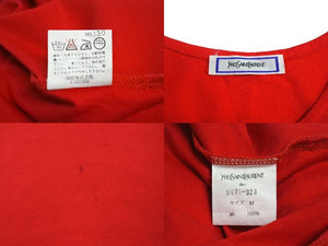 YVES SAINT LAURENT イヴサンローラン タンクトップ SN71-323 コットン サイズM レッド 美品 中古 4c071017 