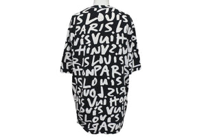 LOUIS VUITTON ルイヴィトン 半袖Ｔシャツ RM091S サイズL モノグラム グラフィティ ブラック ホワイト 美品 中古 4c071018